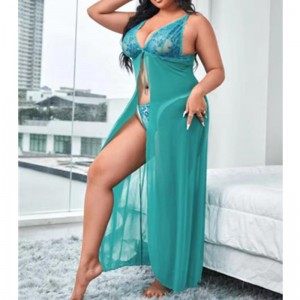 Flyaway mesh robe sexynachtkleding lange jurknachthemd vrouwnachtjurk